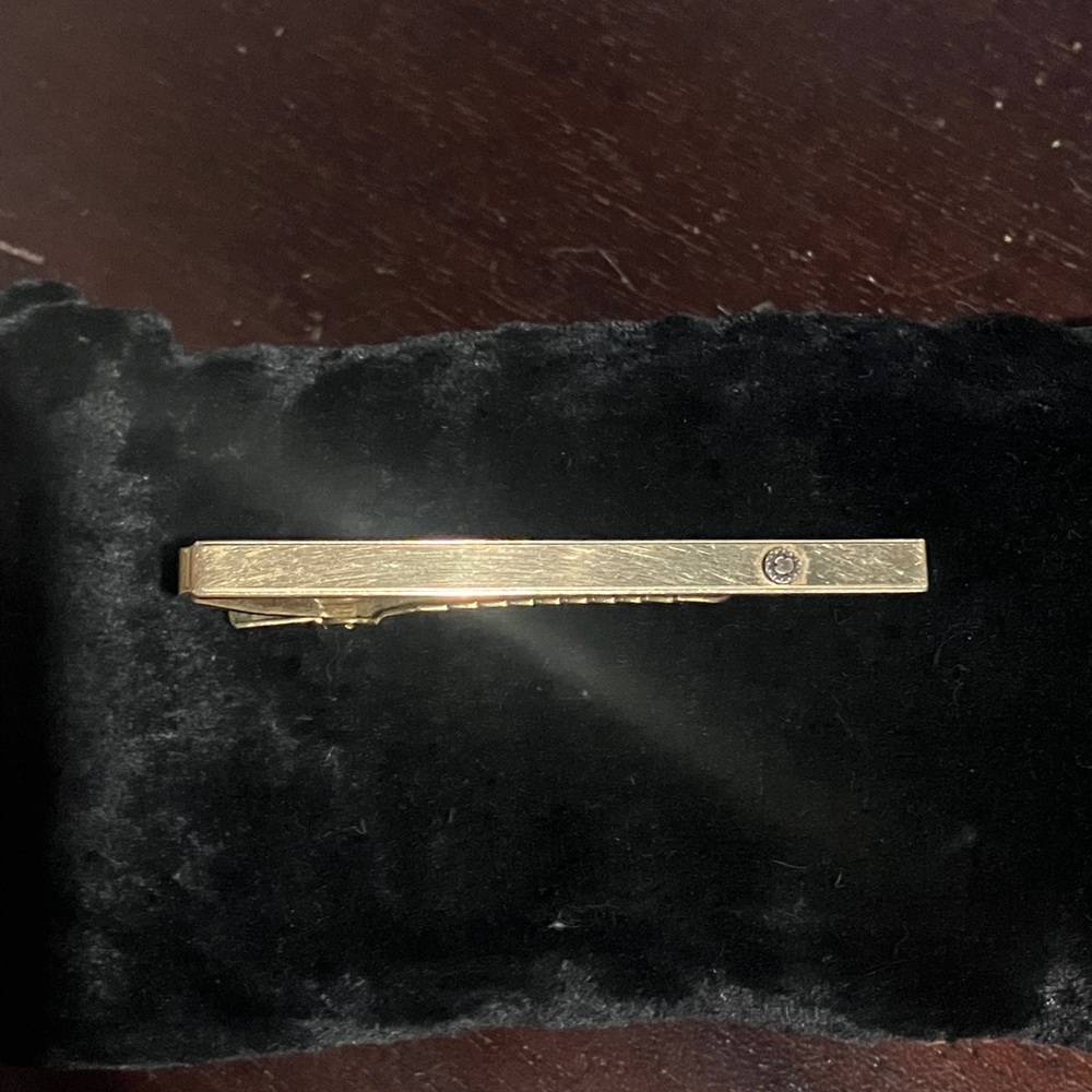 Vintage Anson 12k Gold-filled Tie Clip with Tiny Stone